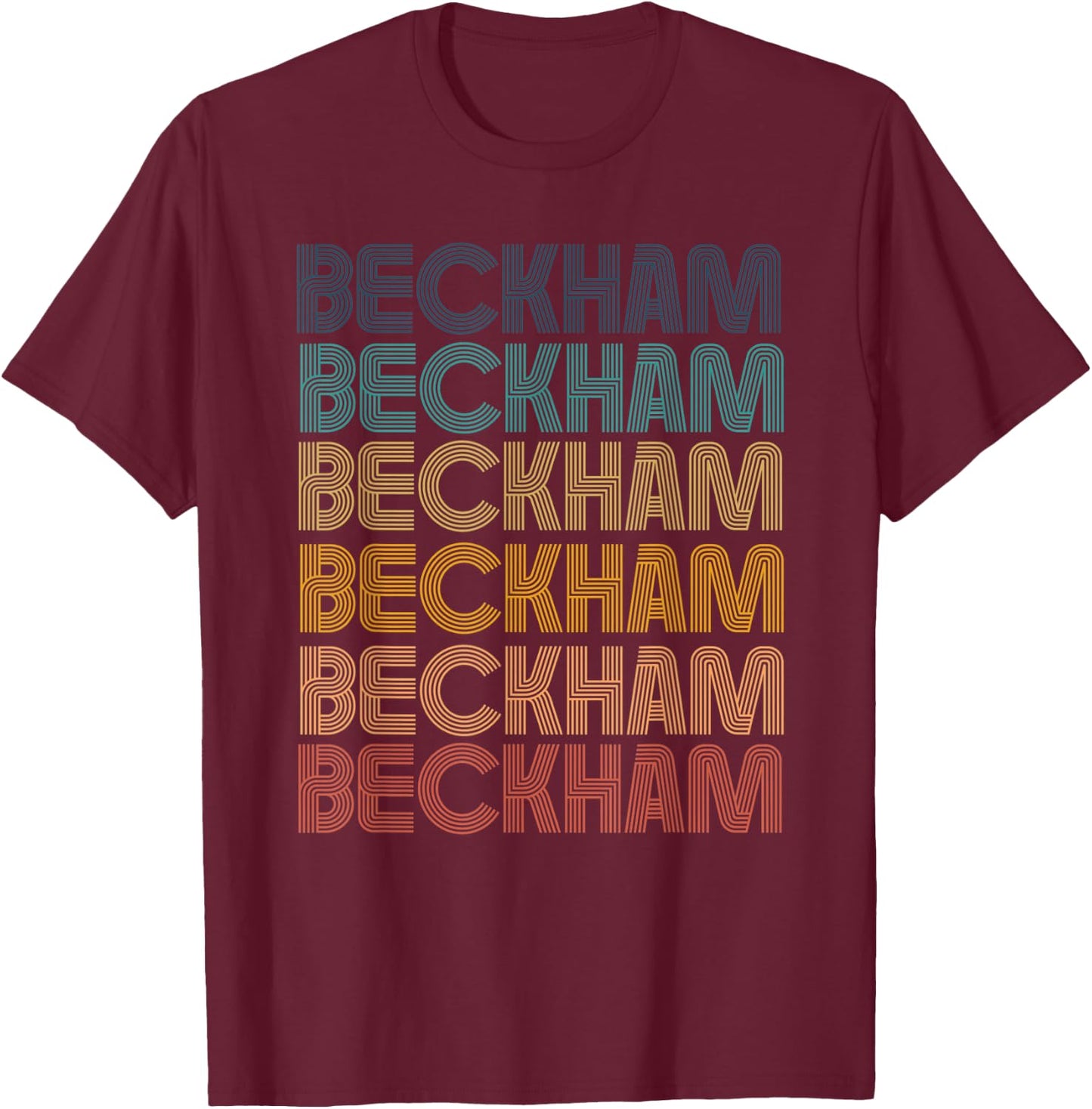 Retro Vintage BECKHAM Classic Name Cool 80s 90s T-Shirt - T-Shirt | Maroon
