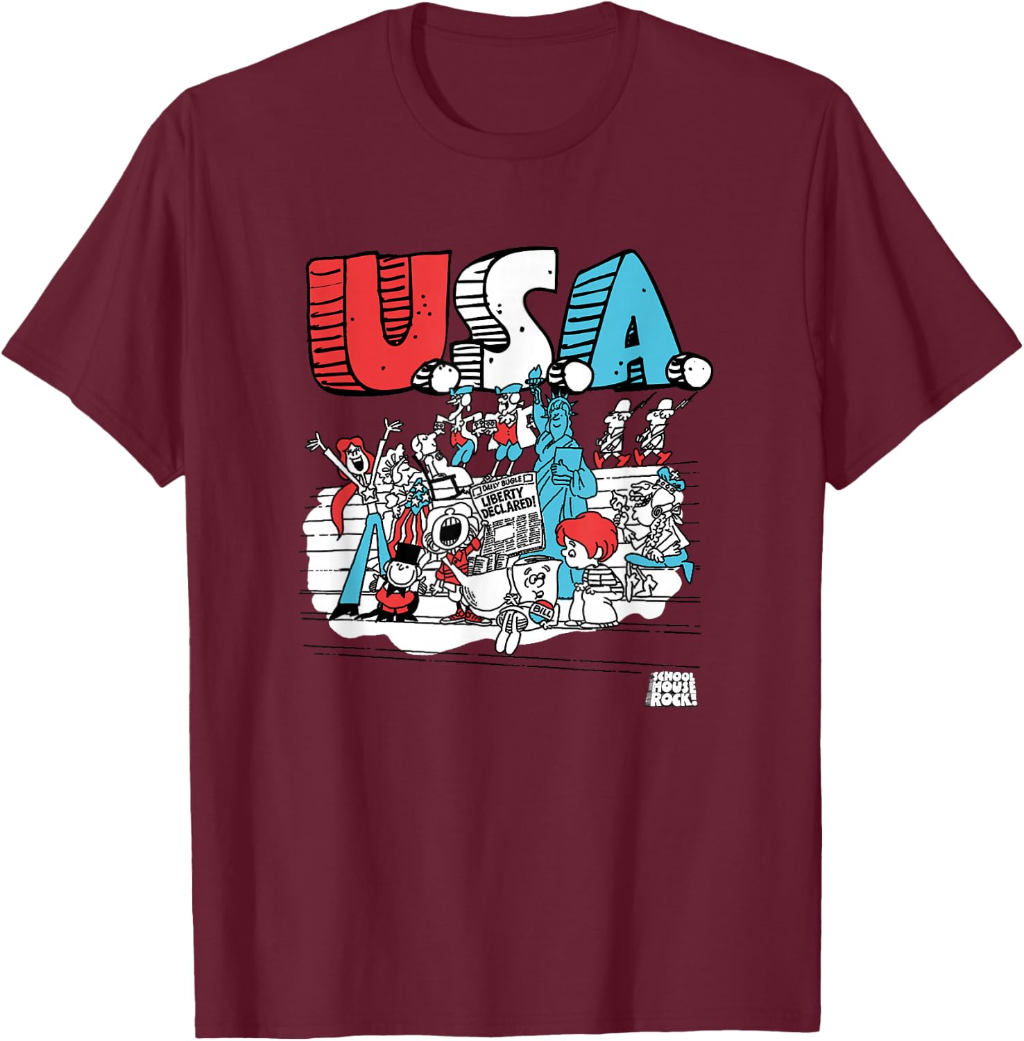 Schoolhouse Rock USA Celebration at The Capital Retro TV T-Shirt - T-Shirt | Maroon