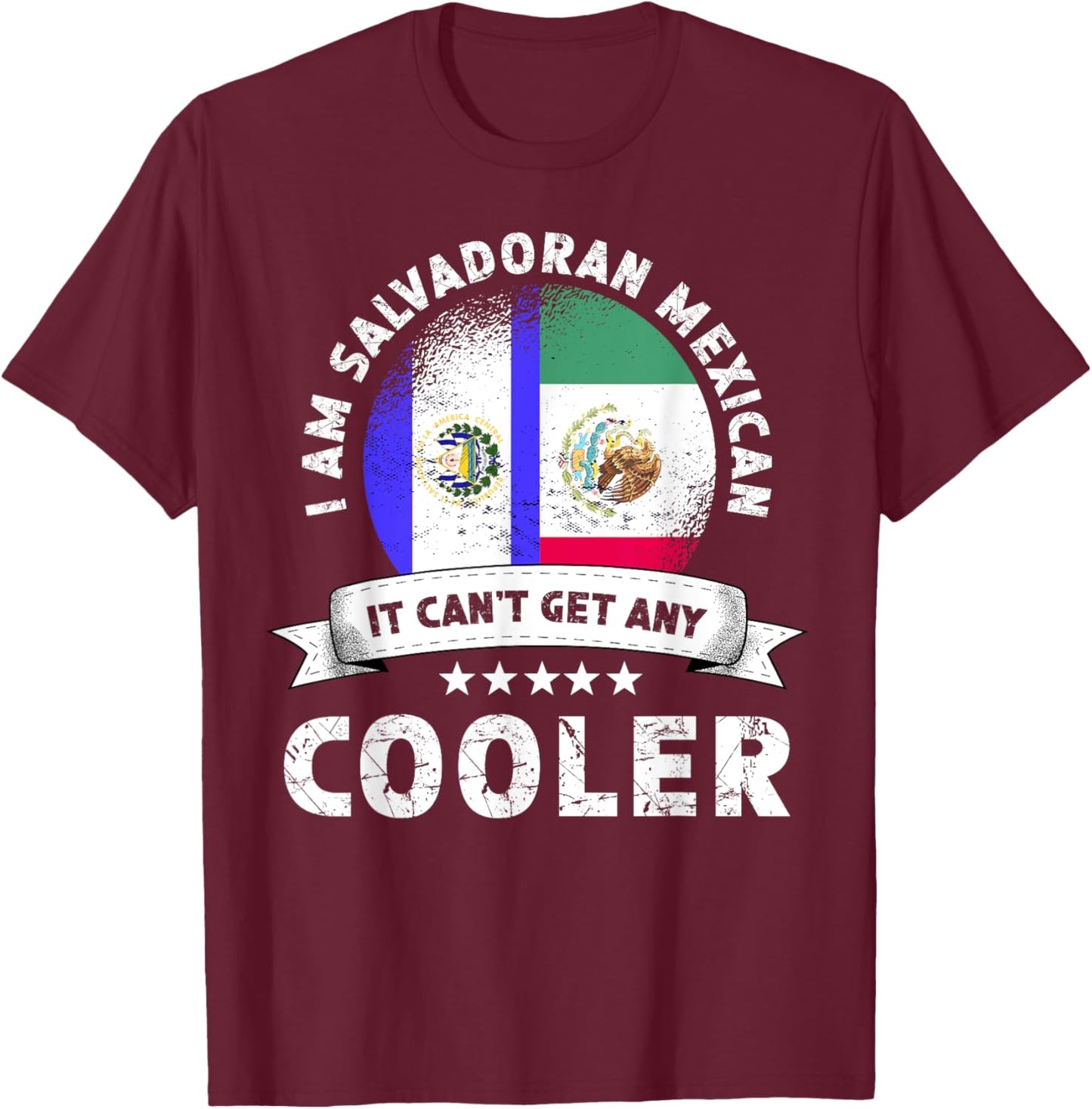 El Salvador Flag Mexico Grown Patriot Country Citizen Pride T-Shirt - T-Shirt | Maroon