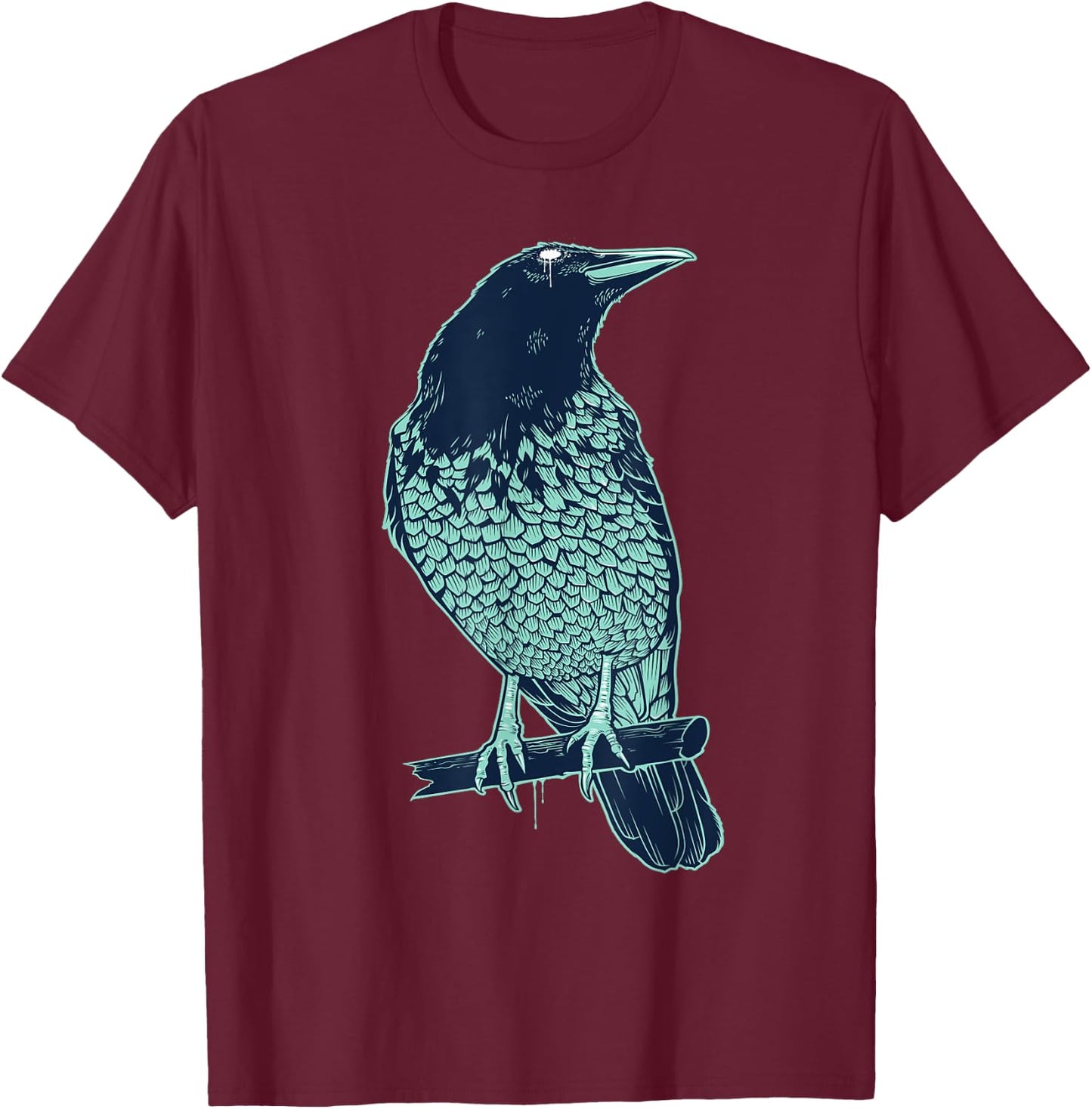Colorful Raven Bird Illustration Graphic Art Outfit Crow T-Shirt - T-Shirt | Maroon