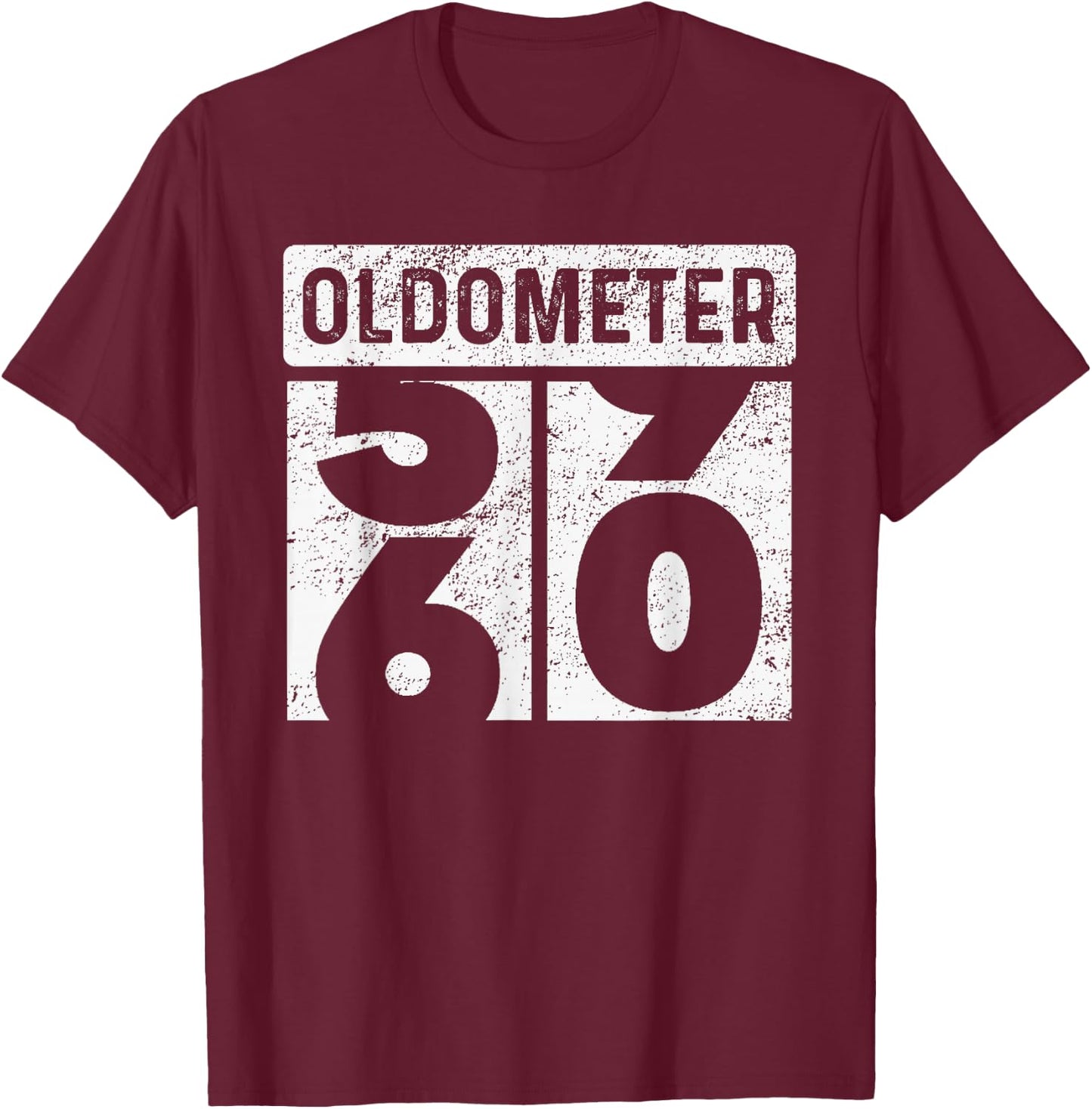 Oldometer Odometer Funny 60th Birthday Gift 60 yrs Old Joke T-Shirt - T-Shirt | Maroon