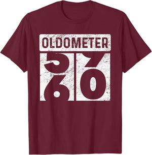 Oldometer Odometer Funny 60th Birthday Gift 60 yrs Old Joke T-Shirt - T-Shirt | Maroon