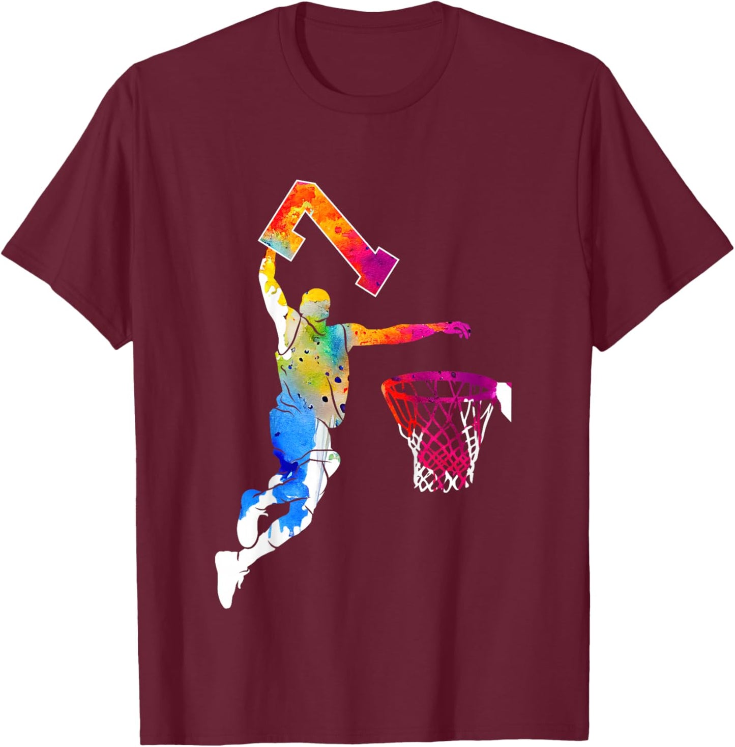 7 Jahre Basketball 7. Geburtstag T-Shirt - T-Shirt | Maroon