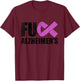 Vintage Ribbon Fuck Alzheimer’s Dementia Alzheimers Purple T-Shirt - T-Shirt | Maroon