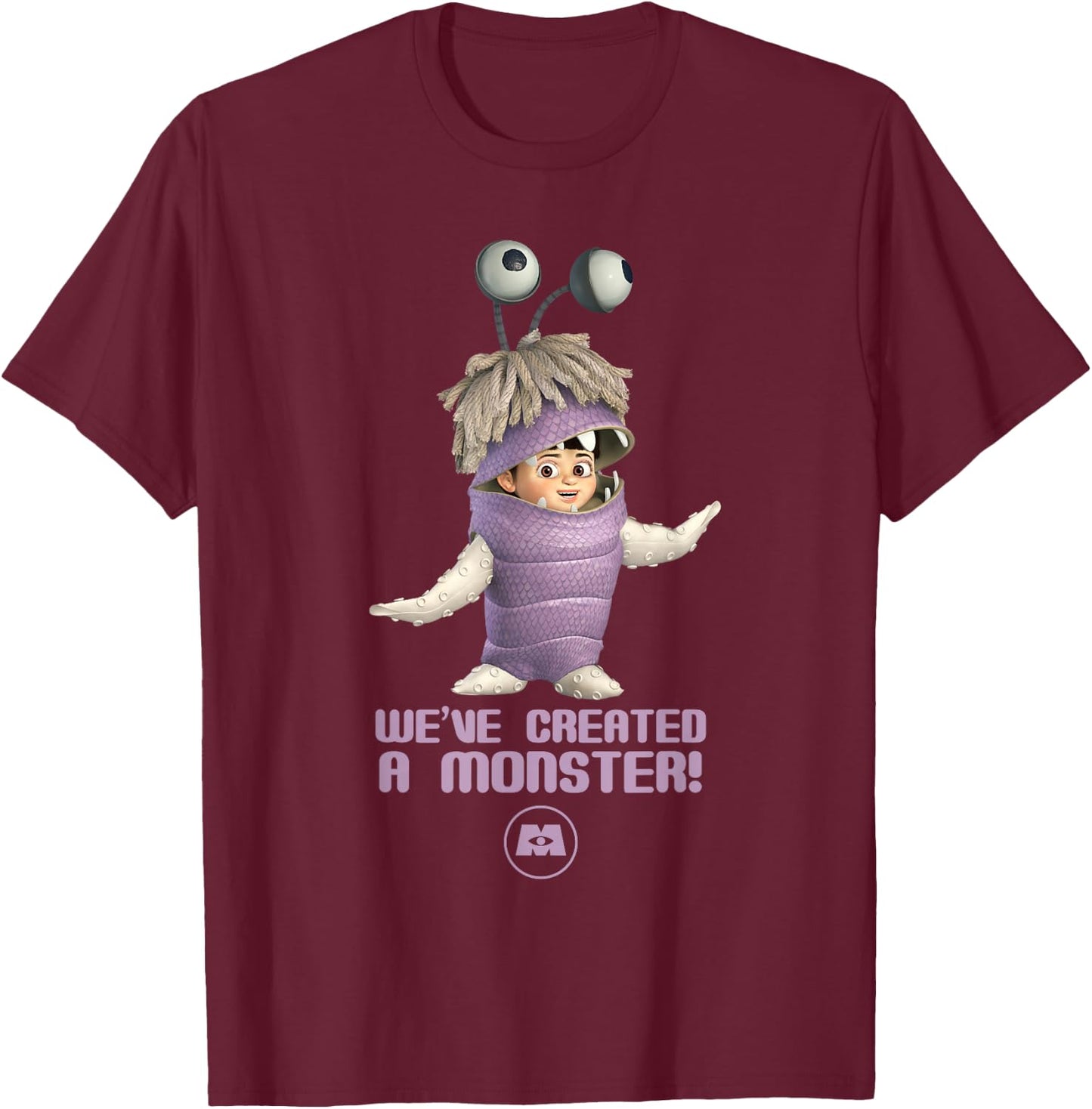 Disney Pixar's Monsters, Inc. Boo We've Created a Monster T-Shirt - T-Shirt | Maroon