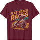 Flat Track Motorcycle Racing American Flag Speedway Dirt T-Shirt - T-Shirt | Maroon