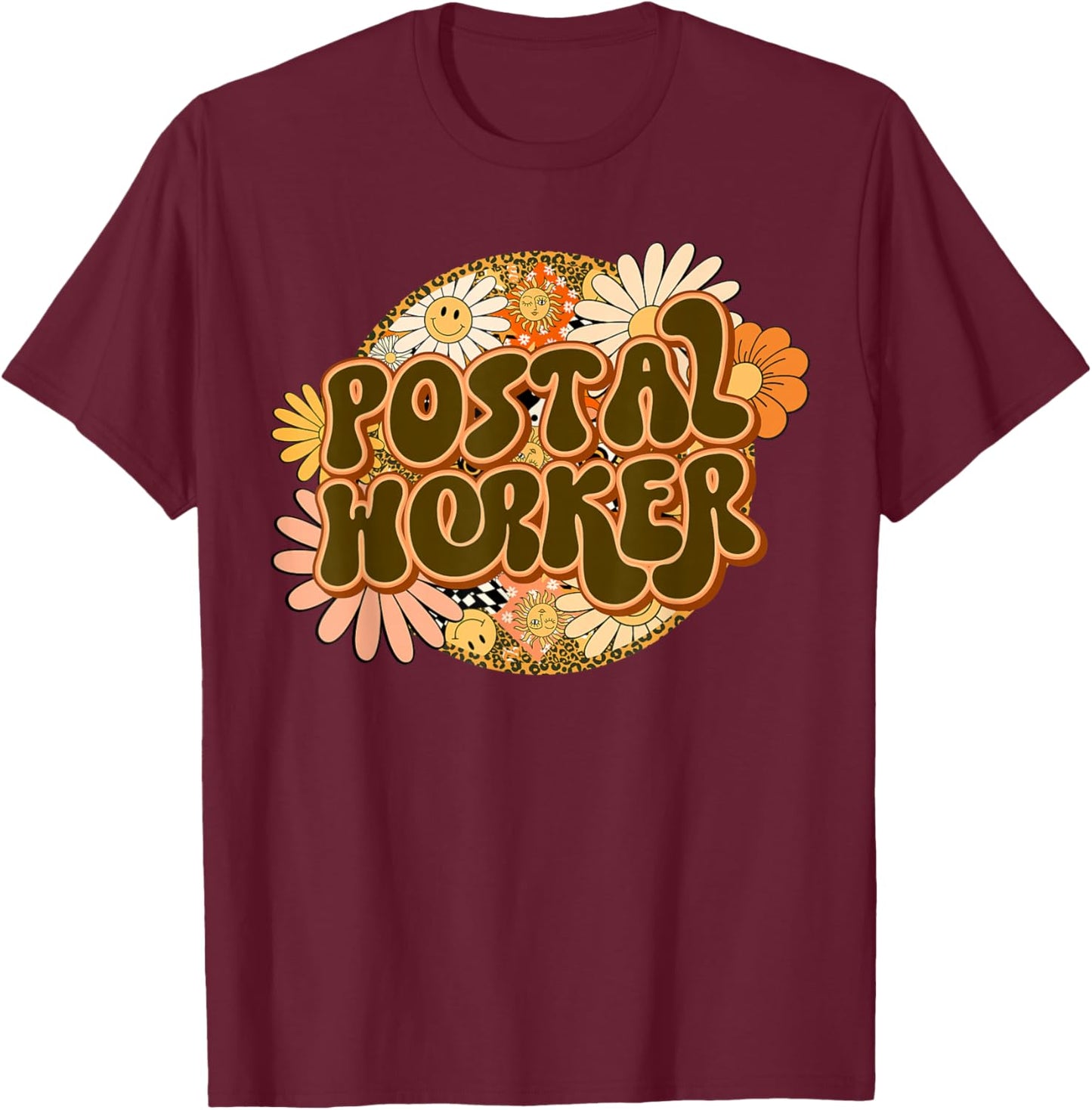 Women Postal Worker Mail Delivery Service Post Office Lady T-Shirt - T-Shirt | Maroon