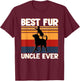 Best Fur Uncle Ever Funny Vintage Retro Dog and Cat Owner T-Shirt - T-Shirt | Maroon