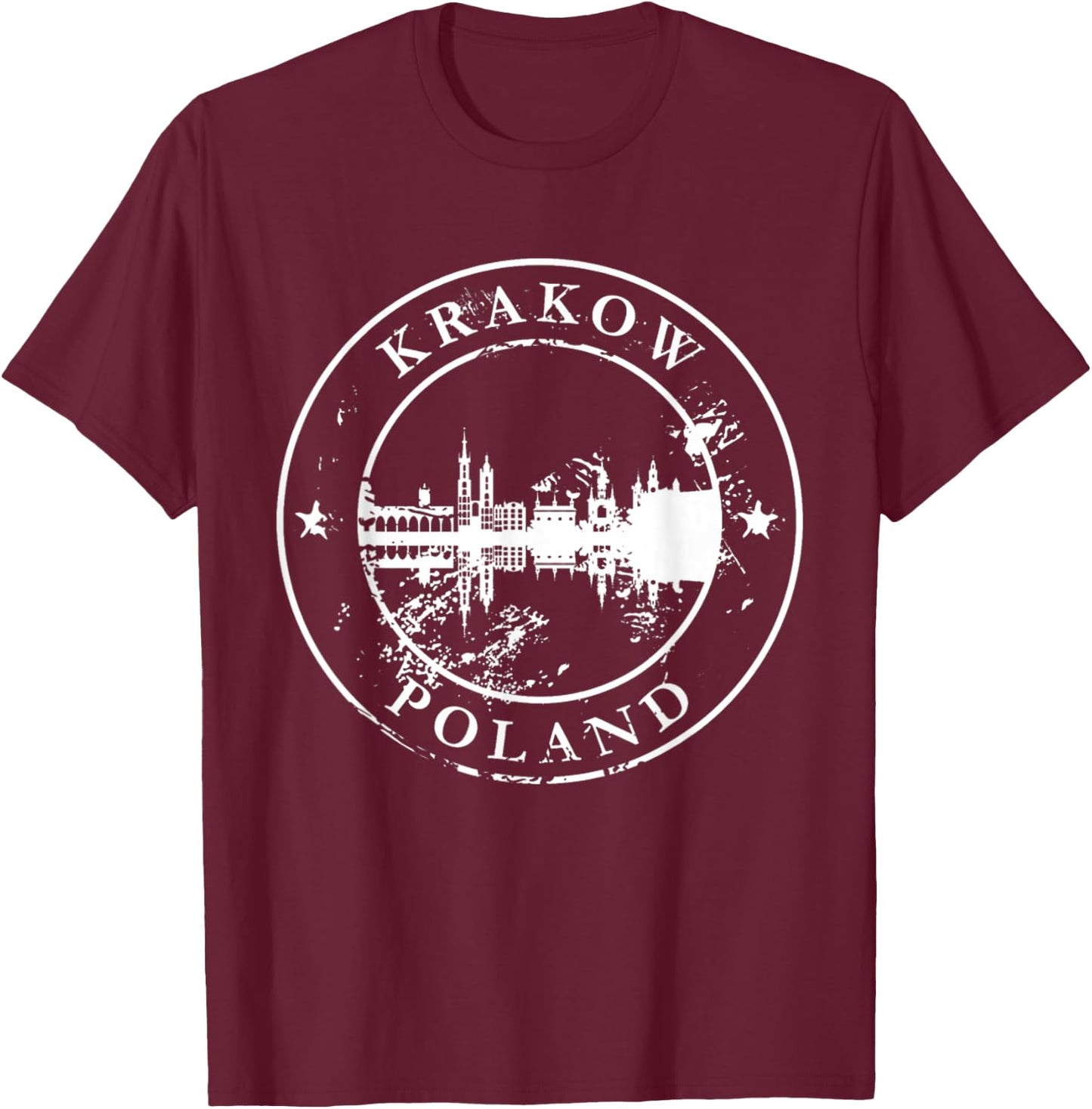 Poland Krakow Home State I Love Vintage T-Shirt - T-Shirt | Maroon