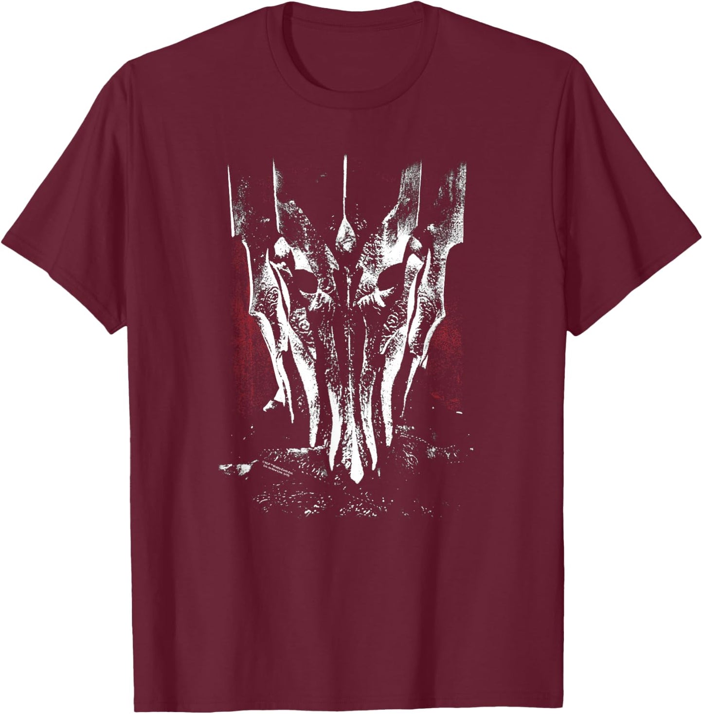 Lord of The Rings Big Sauron Head T-Shirt - T-Shirt | Maroon