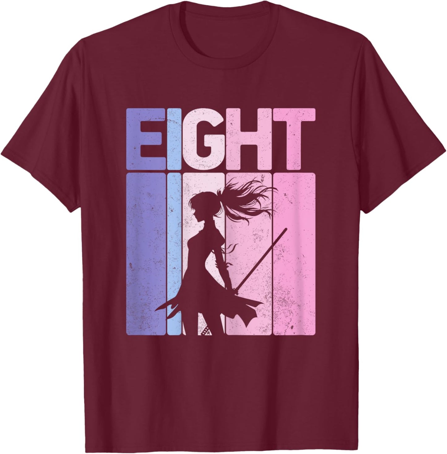 Eight Years Old Martial Arts Ninja 8th Birthday Party Girls T-Shirt - T-Shirt | Maroon