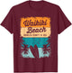 Retro Waikiki Beach Gifts Souvenir Men Women Honolulu Hawaii T-Shirt - T-Shirt | Maroon