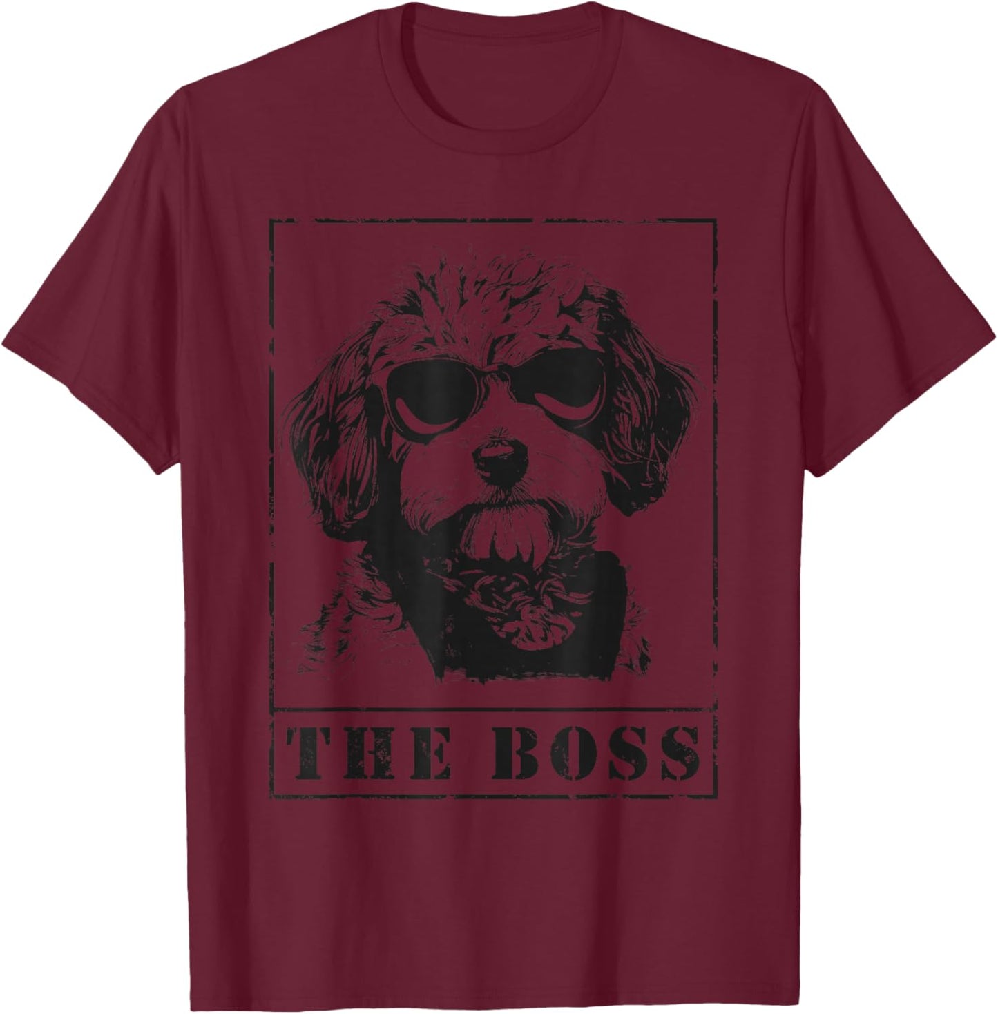 The Funny Cavapoo Boss Mom Dad Dog Lover T-Shirt - T-Shirt | Maroon