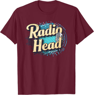 Retro Vintage Radio Head T-Shirt - T-Shirt | Maroon