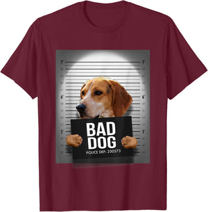 Treeing Walker Coonhound Mugshot Shirt T-Shirt - T-Shirt | Maroon