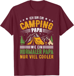 Outdoor Outfit Camping Papa Zelt Wandern Zelten Vatertag T-Shirt - T-Shirt | Maroon