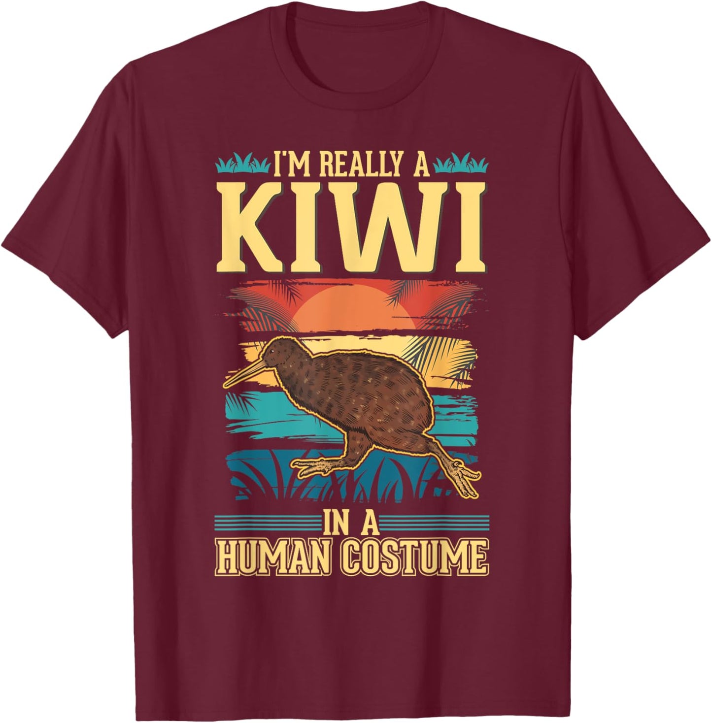Kiwi Costume Halloween Kiwi Bird T-Shirt - T-Shirt | Maroon