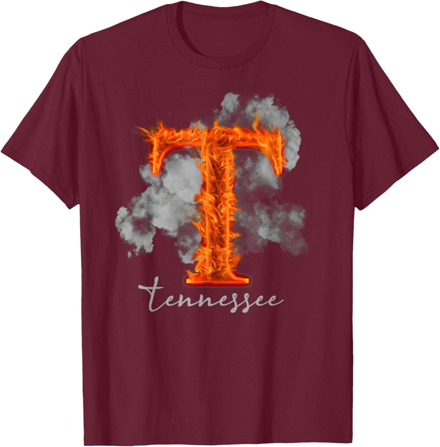 Tennessee TN Orange Print Design, Tennessee Lovers Outfits T-Shirt - T-Shirt | Maroon
