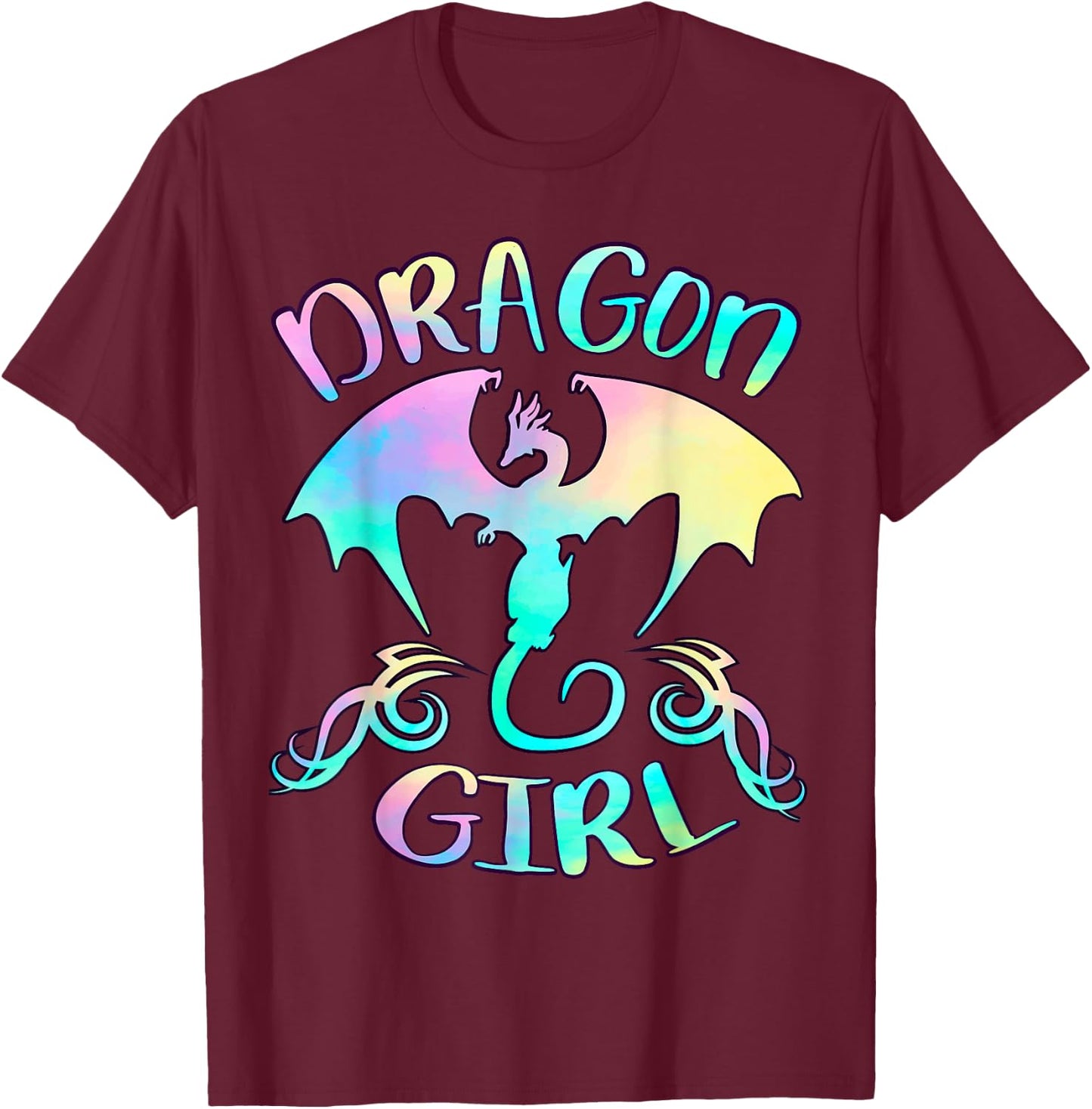 Dragon Girl Just a girl Who Loves Dragons Lover Themed T-Shirt - T-Shirt | Maroon