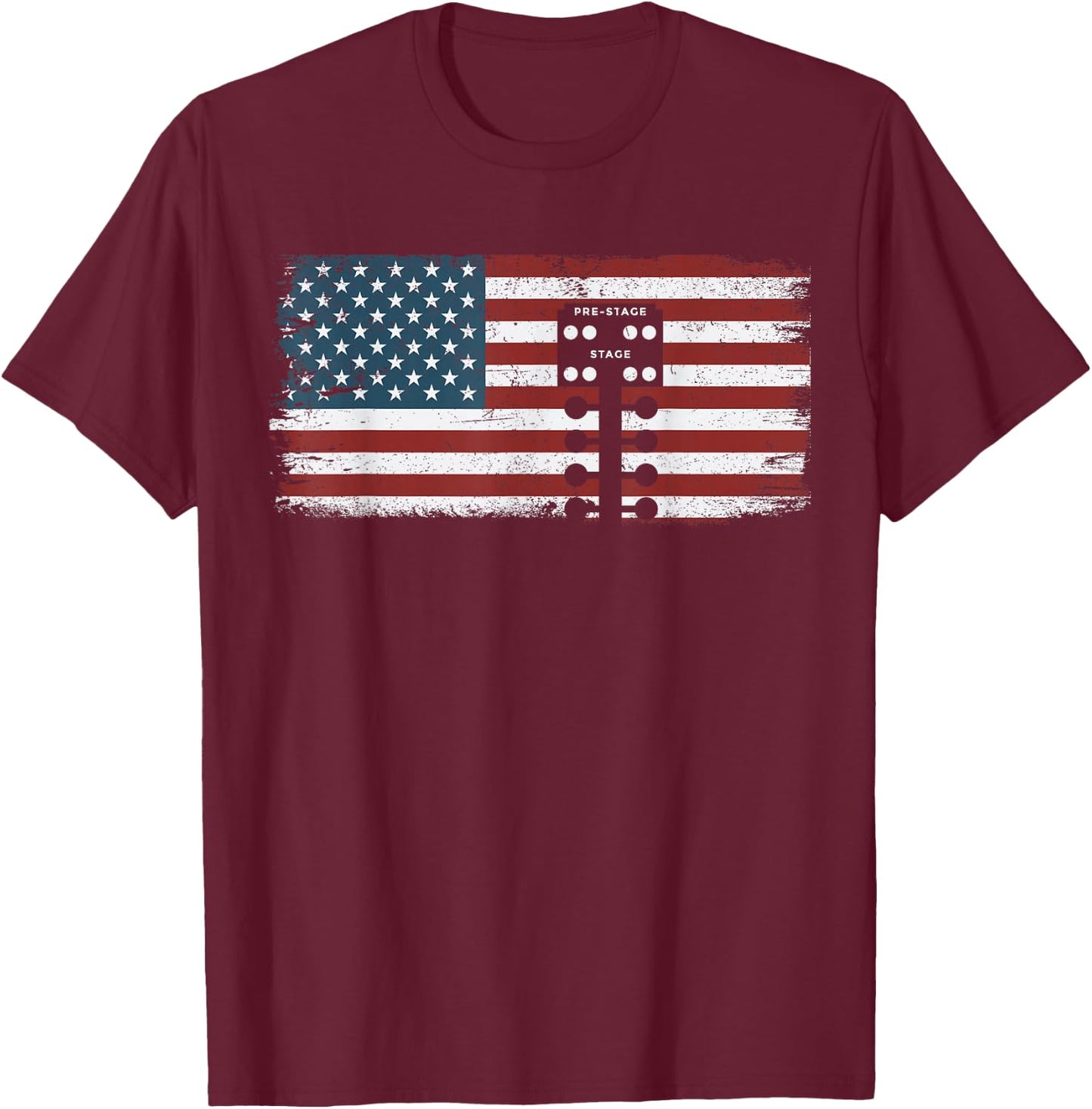 Drag Racing Race Car American Flag Vintage T-Shirt - T-Shirt | Maroon