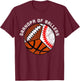 Grandpa Of Ballers Funny Baseball Basketball Football T-Shirt - T-Shirt | Maroon