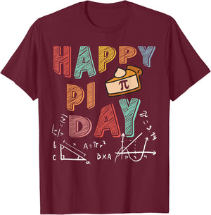 3.14 PI Day Pie Day Pi Symbol For Math Lovers and Kids T-Shirt - T-Shirt | Maroon