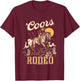 Coors Brewing Company Rodeo Vintage Outline Big Chest Poster T-Shirt - T-Shirt | Maroon