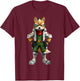 Star Fox Fox McCloud 3D Poster T-Shirt - T-Shirt | Maroon
