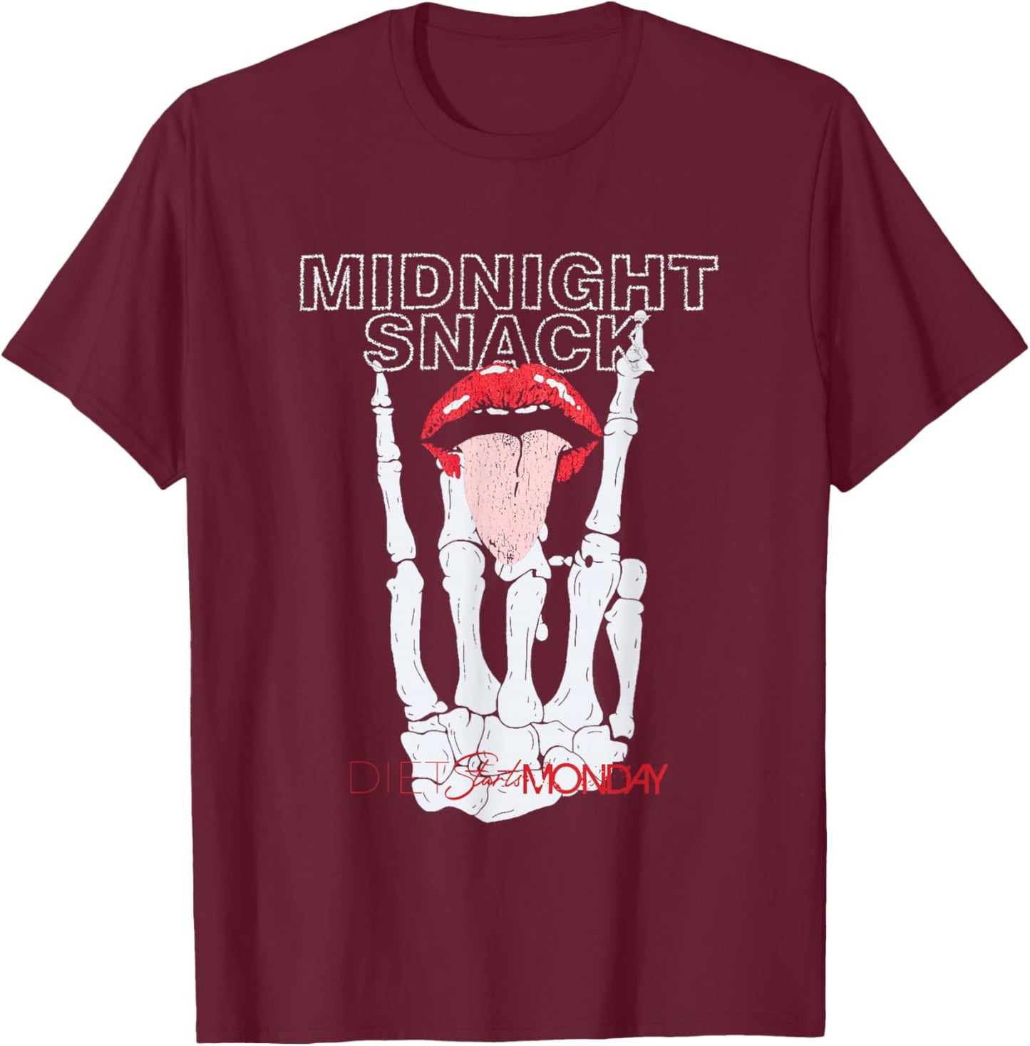 Vintage Midnight Snack Design T-Shirt - T-Shirt | Maroon
