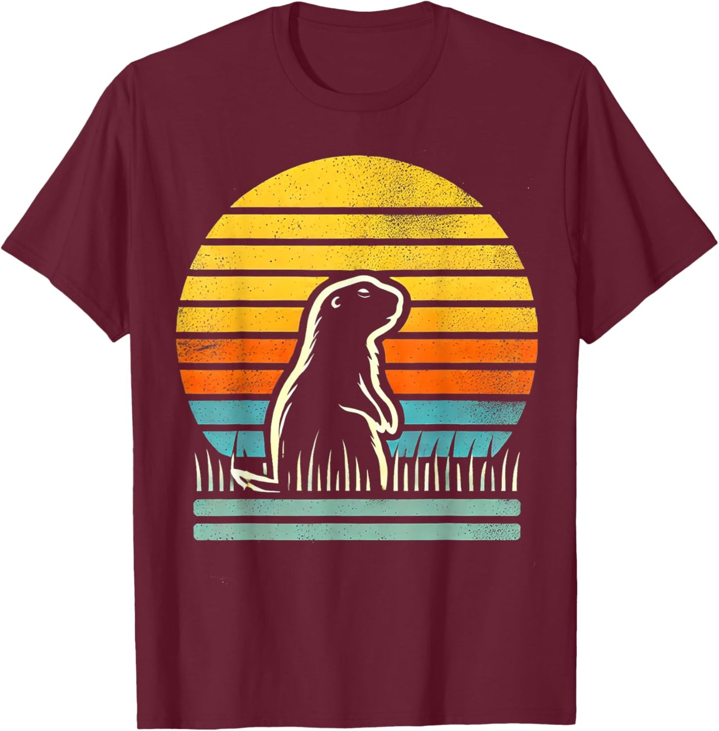 Retro Prairie Dog Men Women Kids T-Shirt - T-Shirt | Maroon