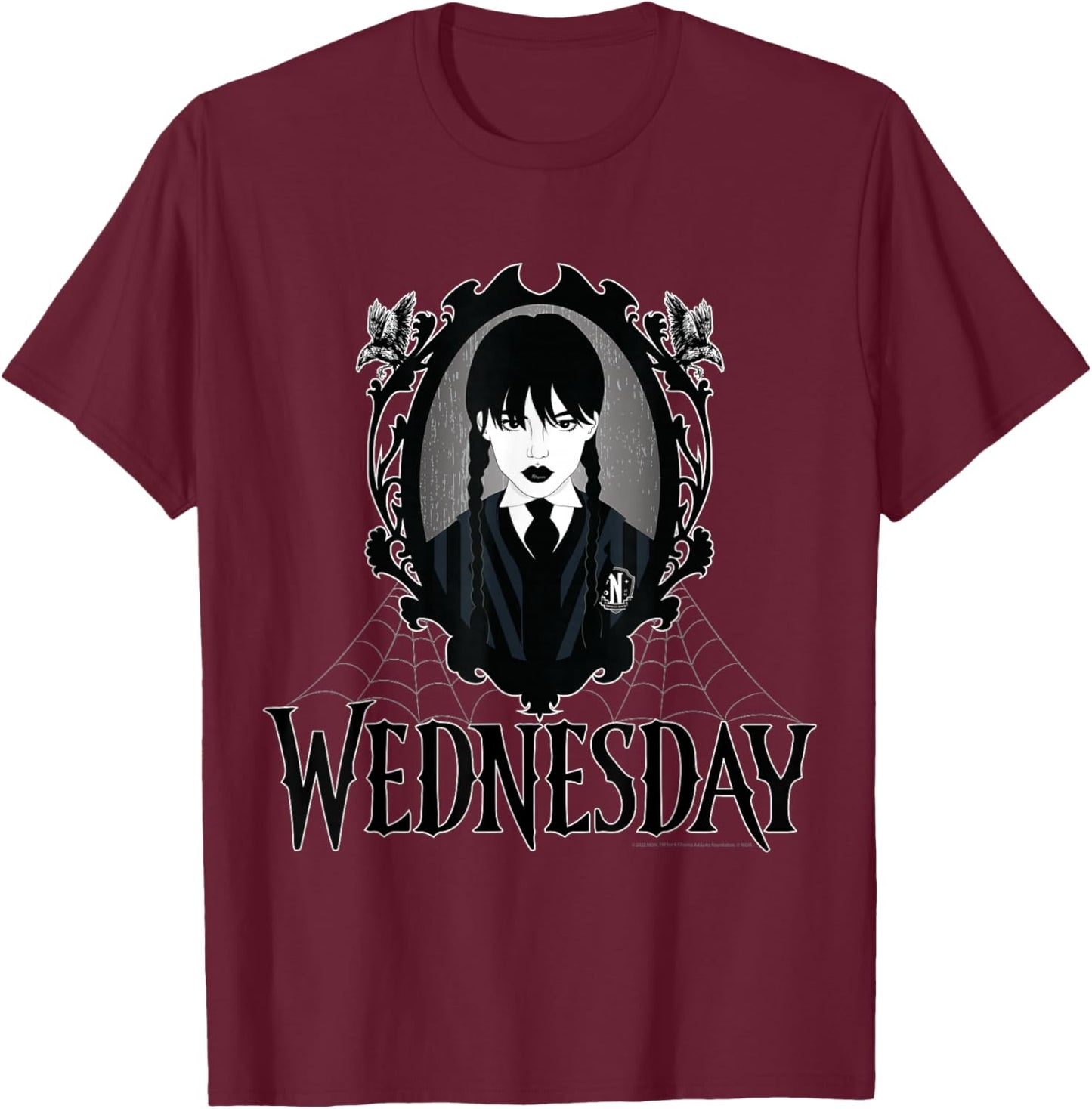 Wednesday Series Wednesday Web Frame T-Shirt - T-Shirt | Maroon