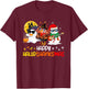 Happy Hallothanksmas Cute Ghost Halloween Thanksgiving Xmas T-Shirt - T-Shirt | Maroon