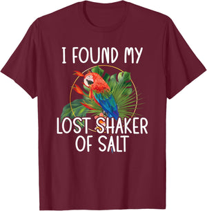 Found My Lost Shaker Salt Fun Parrot Head Art T-Shirt - T-Shirt | Maroon