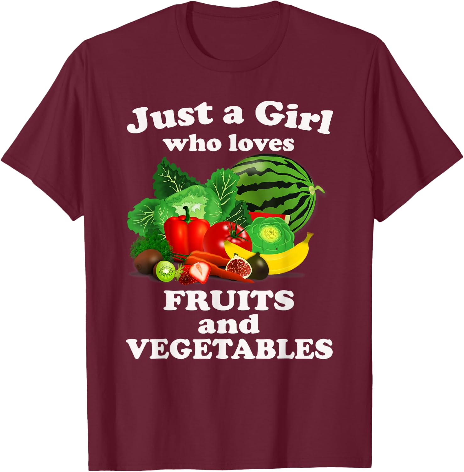 Fruits Vegetables Girls Toddlers Costume & Gardening Veggies T-Shirt - T-Shirt | Maroon