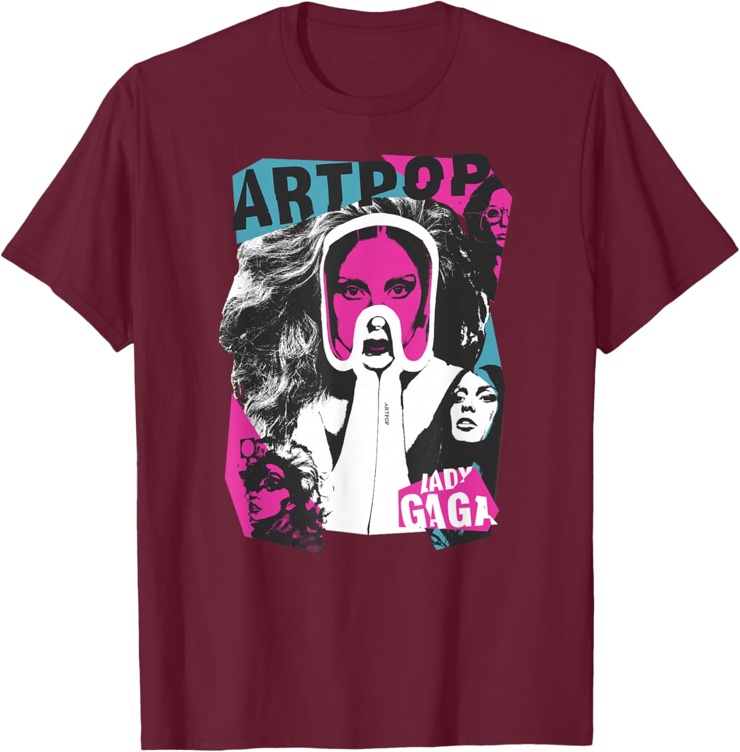 Lady Gaga Artpop Collage Glamour Music Pop T-Shirt - T-Shirt | Maroon