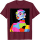 Feminine Women's Abstract Fashion Designer T-Shirt - T-Shirt | Maroon