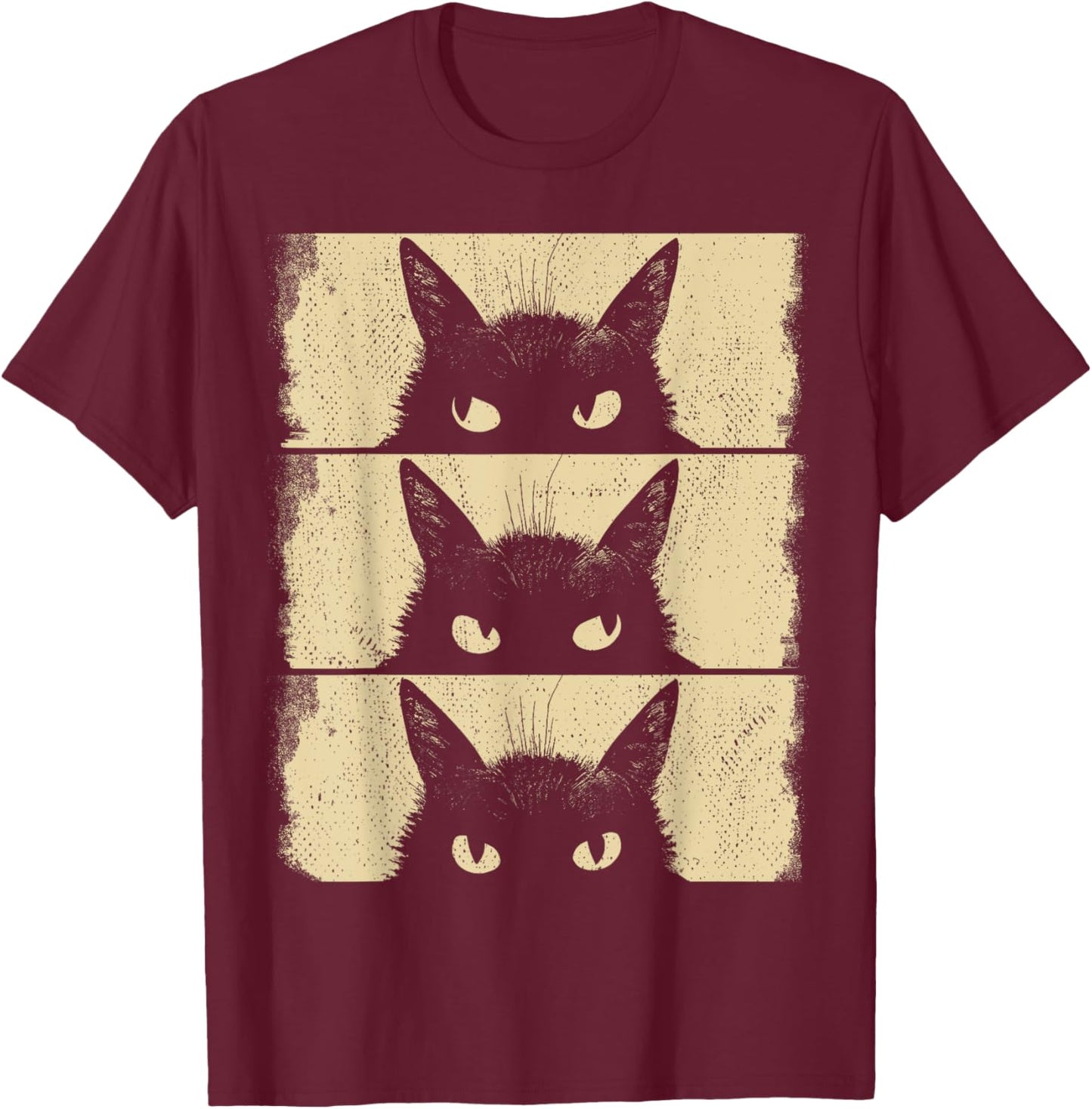 Cat Lover, Grumpy Black Kitten, Cat Mom, Cat Dad T-Shirt - T-Shirt | Maroon