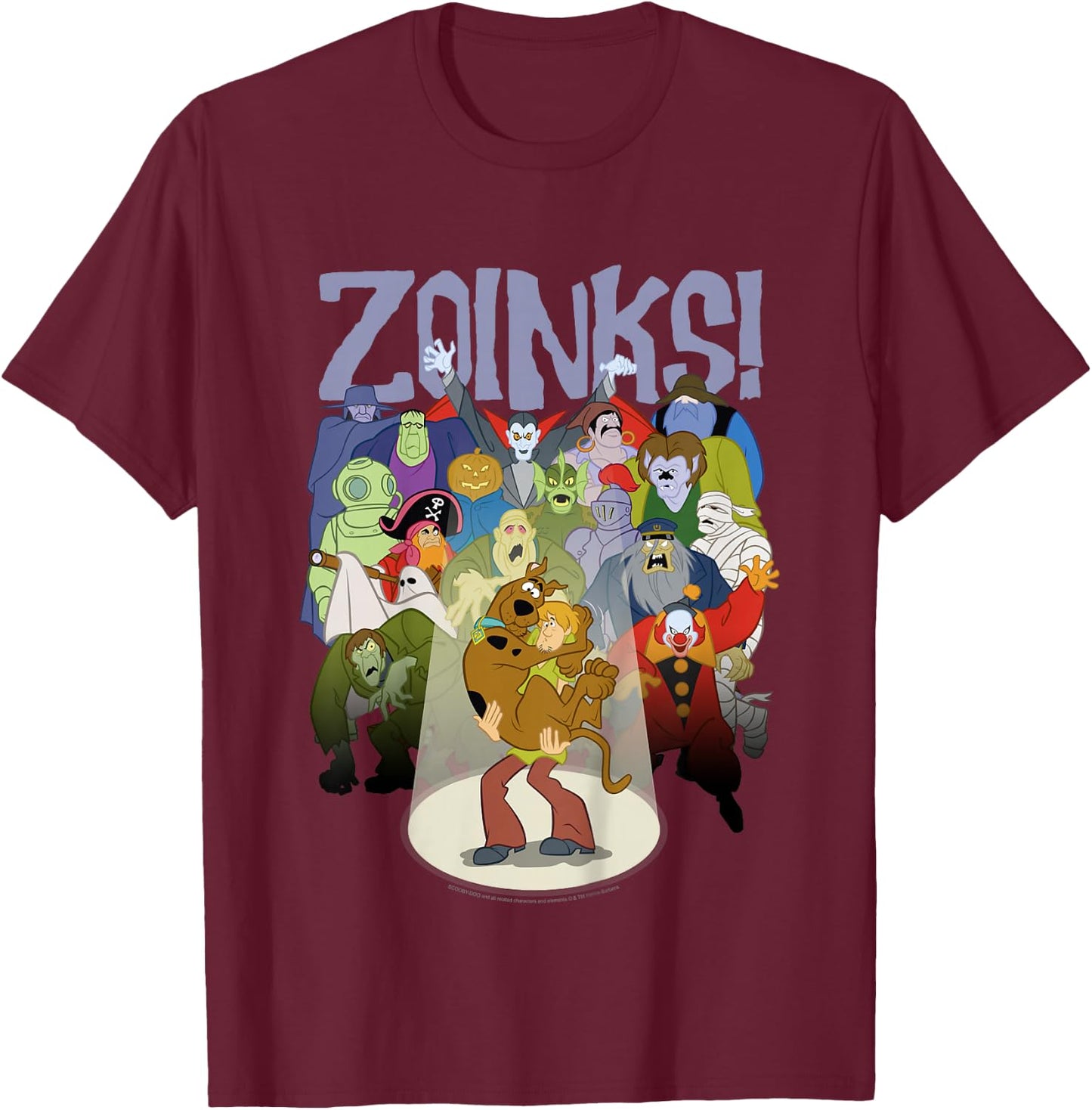 Kids Scooby-Doo Shaggy and Scooby Zoinks Monsters T-Shirt - T-Shirt | Maroon
