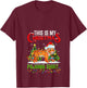 This Is My Christmas Pajama Shirt Lighting Bengal Tiger Xmas V-Neck T-Shirt - T-Shirt | Maroon