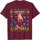Funny Merry Liftmas Ugly Christmas Workout Powerlifting T-Shirt - T-Shirt | Maroon