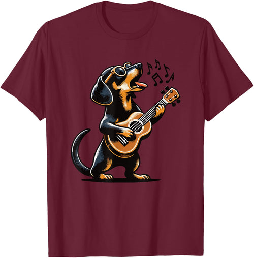 Dog Playing Guitar Singing Dachshund Wiener Dog Funny
