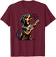 Dog Playing Guitar Singing Dachshund Wiener Dog Funny T-Shirt - T-Shirt | Maroon