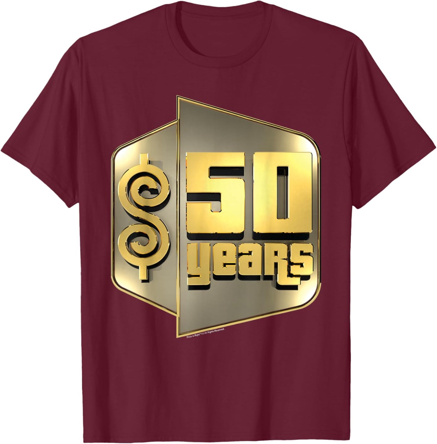 Price is Right - 50 Years Logo T-Shirt - T-Shirt | Maroon