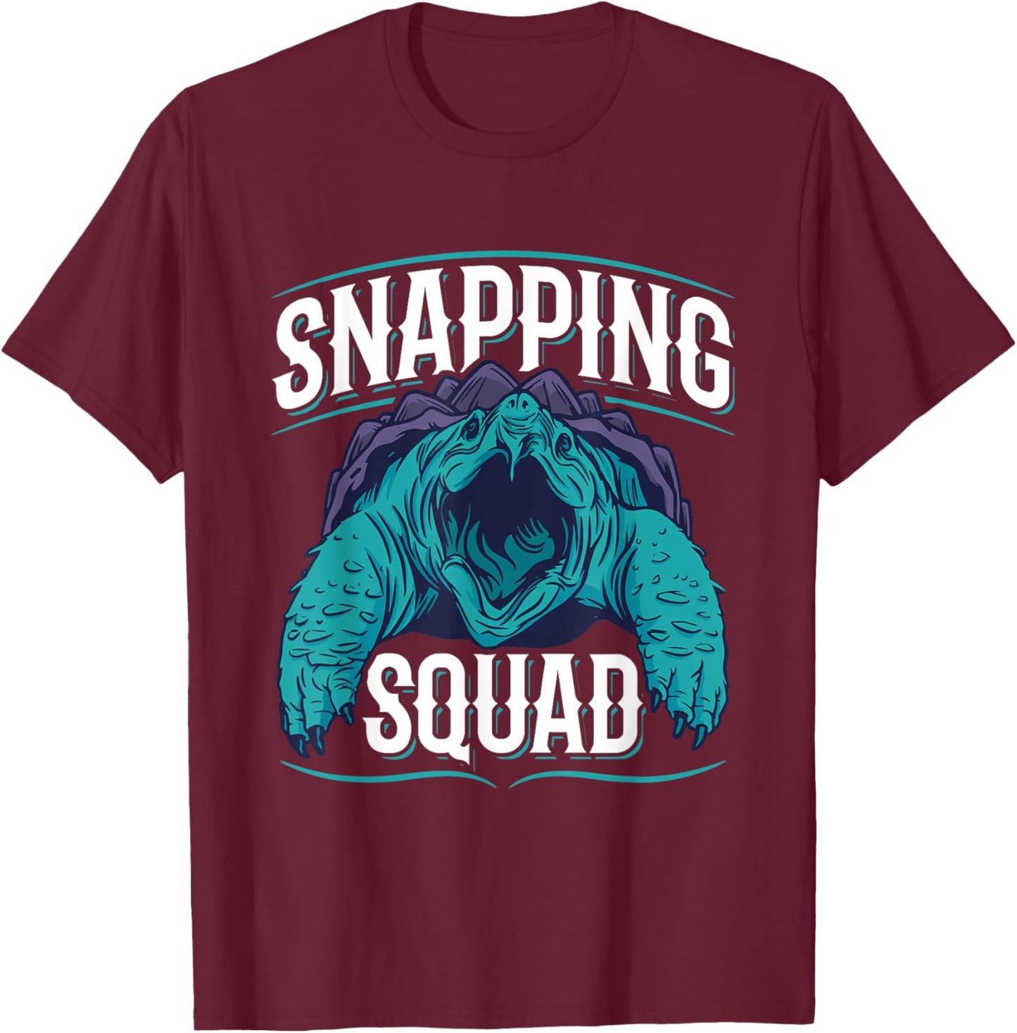 Snapping Squad Design for an Alligator snapping turtle lover T-Shirt - T-Shirt | Maroon