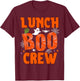 Lunch Lady Boo Crew Cafeteria Halloween Costume Matching T-Shirt - T-Shirt | Maroon