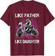 Snowmobile Father and Daughter T Shirt Girls Snowcross T-Shirt - T-Shirt | Maroon
