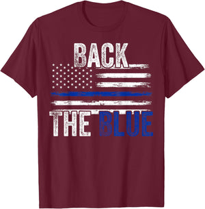 Back The Blue New Police Officers Gift Police Themed Gift T-Shirt - T-Shirt | Maroon