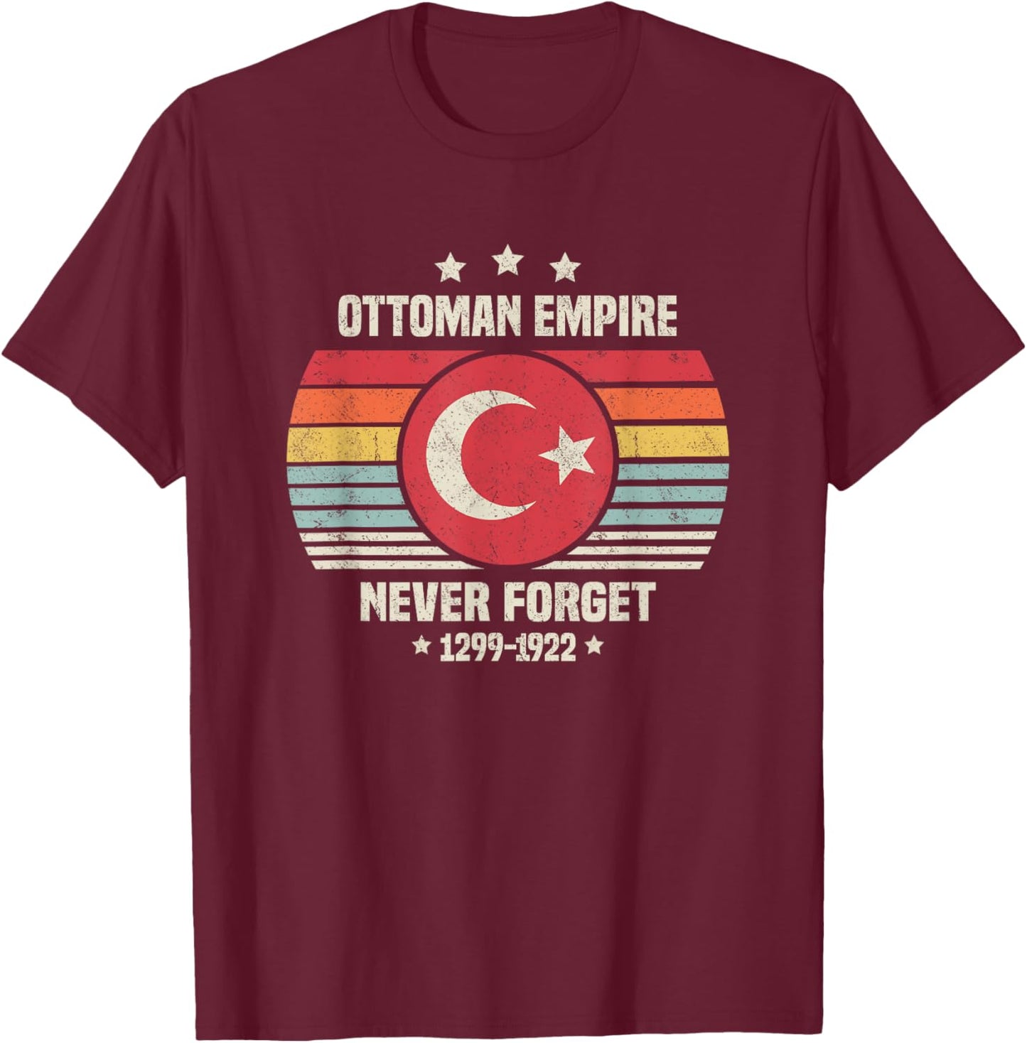 Never Forget Ottoman Empire Retro Style Funny History T-Shirt - T-Shirt | Maroon