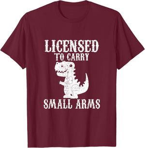 Shooter Cannon Rifle Bullet Licensed to Carry Small Arms T-Shirt - T-Shirt | Maroon