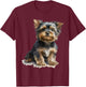 Watercolour Yorkshire Terrier Yorkie T-Shirt - T-Shirt | Maroon